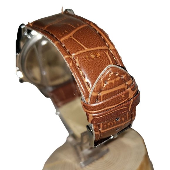 Modiya Men's Blue Sport Quartz Analog Watch Belt style imitation leather band - Picture 4 of 4